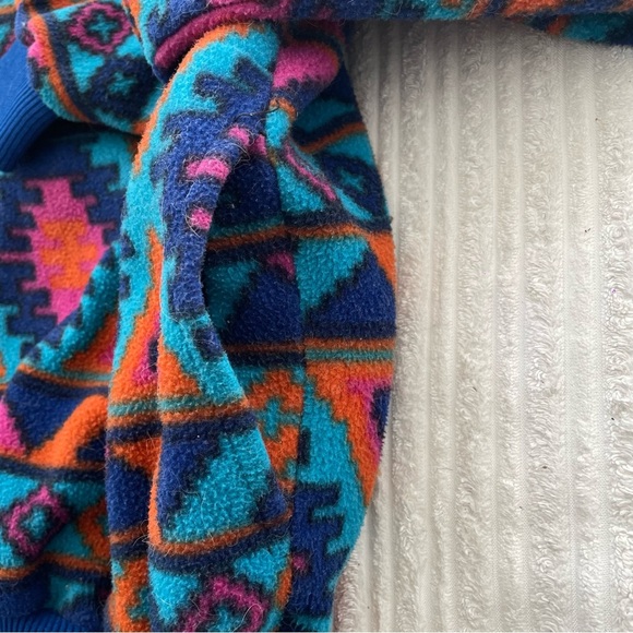 Vintage Wildrose Men’s Native Aztec Print 1/4 Zip Fuzzy Sherpa Sweater - Picture 6 of 10